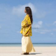Handmade Cotton Velvet Kimono: Boho Chic Jacket, Plus Size - Mei - Image 2