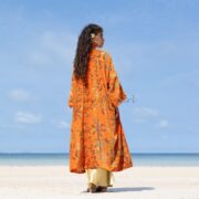 Cotton Velvet Kimono Coat: Bohemian Maxi Duster with Pockets - Mai - Image 3