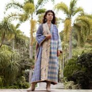 Reversible Quilted Kimono Duster: Vintage Boho Cotton Coat - Sakura