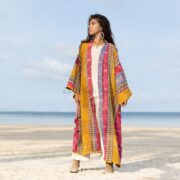 Reversible Vintage Quilted Kimono Duster: Handmade Boho Cotton Coat - Sakura