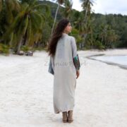 Reversible Quilted Kimono Duster Coat: Handmade Boho Cotton Maxi - Sakura - Image 3