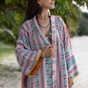 Reversible Quilted Kimono Duster: Vintage Boho Cotton Coat - Sakura - Image 4