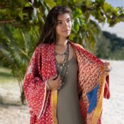 Sakura Reversible Quilted Kimono Duster: Vintage Boho Cotton Coat - Sakura - Image 4