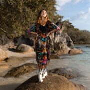 Handmade Tiedye Cotton Poncho: Boho Festival Cover-Up - Arlo