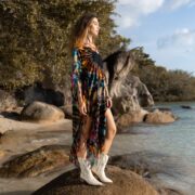 Handmade Tiedye Cotton Poncho: Boho Festival Cover-Up - Arlo - Image 2