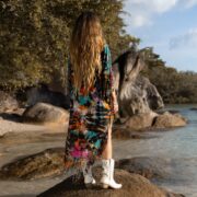 Handmade Tiedye Cotton Poncho: Boho Festival Cover-Up - Arlo - Image 3