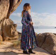 Plus Size Velvet Kimono Coat: Bohemian Cotton Lined Duster - Mai - Image 2