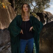 Velvet Kimono Coat: Size Inclusive Boho Maxi Duster - Mai - Image 4