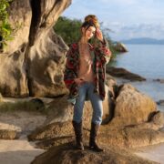 Handmade Velvet Cotton Kimono: Boho Chic Jacket, Plus Size - Mei