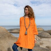 Tie Dye Cotton Tunic Dress: Oversized Boho Mini with Pockets - Galaxy - Image 4