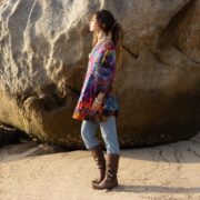 Galaxy Tie Dye Tunic Dress: Boho Cotton Oversized Tee - Image 2