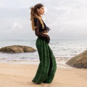 Boho Patchwork Wide Leg Pants: Plus Size Cotton Festival Trousers - Image 2