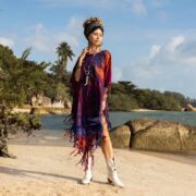 Handmade Tie Dye Poncho: Cotton Fringe Cover-Up, Inclusive Sizing - Arlo