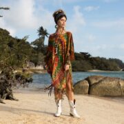 Handmade Tiedye Cotton Poncho: Boho Festival Cover-Up - Arlo