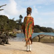 Handmade Tiedye Cotton Poncho: Boho Festival Cover-Up - Arlo - Image 3