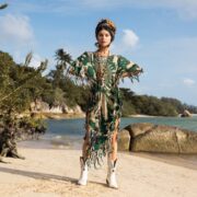 Handmade Tiedye Fringe Kaftan: Boho Festival Cotton Poncho - Arlo - Image 7