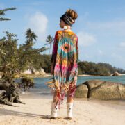 Handmade Tiedye Cotton Poncho: Boho Festival Cover-Up - Arlo - Image 3