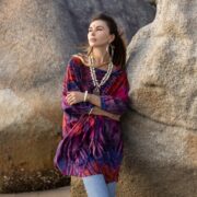 Handmade Galaxy Tie Dye Tunic Dress: Oversized Cotton Boho Top - Image 4