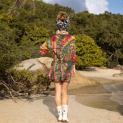 Handmade Tie Dye Cotton Tunic Dress: Oversized Boho Mini - Galaxy - Image 3