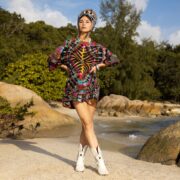 Handmade Tie-Dye Tunic Dress: Plus Size Boho Caftan - Galaxy - Image 5