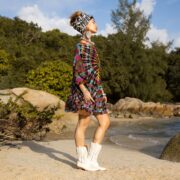 Handmade Tie-Dye Tunic Dress: Plus Size Boho Caftan - Galaxy - Image 6