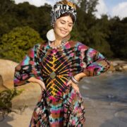 Handmade Tie-Dye Tunic Dress: Plus Size Boho Caftan - Galaxy - Image 8