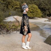 Galaxy Tie Dye Tunic Mini Dress: Cotton Boho Hippie Top - Image 2