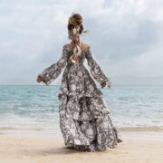 Off-Shoulder Boho Wedding Dress: Tiered Ruffle Cotton Maxi - Lucia - Image 3