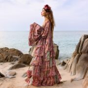 Bali Kimono: Silky Boho Ruffle Duster - Inclusive Sizing - Image 2