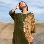 Handmade Tie Dye Tunic Dress: Oversized Cotton Boho Mini - Galaxy - Image 4