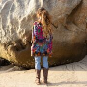 Galaxy Tie Dye Tunic Dress: Boho Cotton Oversized Tee - Image 3