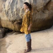 Plus Size Tie-Dye Tunic Dress: Handmade Boho Caftan Top - Galaxy - Image 2
