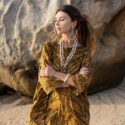 Plus Size Tie-Dye Tunic Dress: Handmade Boho Caftan Top - Galaxy - Image 4