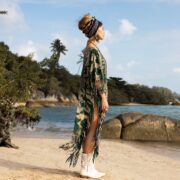 Handmade Tiedye Fringe Kaftan: Boho Festival Cotton Poncho - Arlo - Image 8