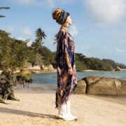 Handmade Tiedye Cotton Poncho: Boho Fringe Cover-Up Arlo - Image 2