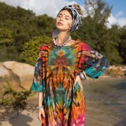 Galaxy Tie Dye Tunic Dress: Handmade Boho Cotton Mini - Image 4