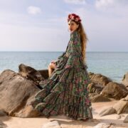 Bali Kimono: Silky Boho Ruffle Duster - Inclusive Sizing - Image 3