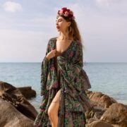 Bali Kimono: Silky Boho Ruffle Duster - Inclusive Sizing - Image 5