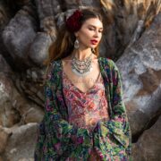 Silky Boho Maxi Slip Dress: Paisley Print Lounge Gown - Dalia - Image 6