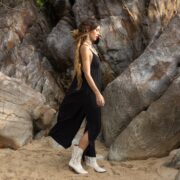 Silky Boho Maxi Slip Dress: V-Neck Lounge Gown, Plus Size - Dalia - Image 2