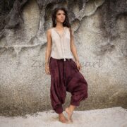 Patchwork Cotton Harem Pants: Boho Festival Yoga Trousers - Spiritu