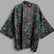 Handcrafted Cotton Velvet Kimono: Boho Chic Jacket, Plus Size - Mei - Image 6