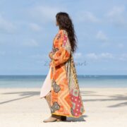 Reversible Vintage Quilted Kimono Duster Coat: Handmade Boho Cotton - Sakura - Image 2