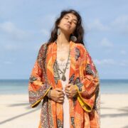 Reversible Vintage Quilted Kimono Duster Coat: Handmade Boho Cotton - Sakura - Image 4