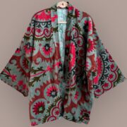 Handmade Velvet Cotton Kimono: Boho Chic Jacket, Plus Size - Mei - Image 5
