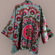 Handmade Velvet Cotton Kimono: Boho Chic Jacket, Plus Size - Mei - Image 6