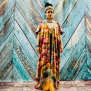 Tie Dye Cotton Kimono Duster with Hood: Plus Size Beach Coverup - Kayla