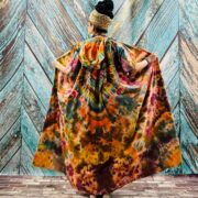 Tie Dye Cotton Kimono Duster with Hood: Plus Size Beach Coverup - Kayla - Image 4