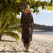 Handmade Tiedye Cotton Tunic Dress: Boho Fringe Festival Kaftan - Arlo - Image 3