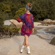 Galaxy Tie Dye Tunic Dress: Handmade Cotton Boho Mini - Image 3